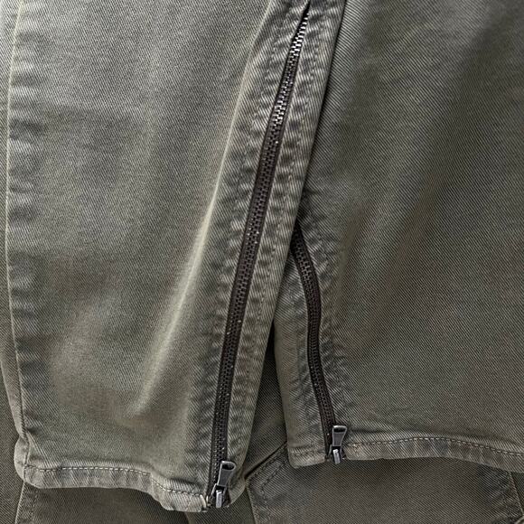 Paige Denim Jeans Size 29 Fatigue Green Olive Marley Skinny  Ankle Zip Moto - Picture 4 of 8